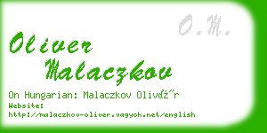 oliver malaczkov business card